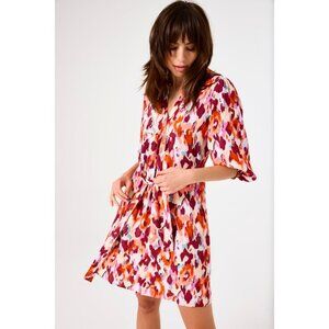 NWT GARCIA AURORA Belted Colorful Print Dress